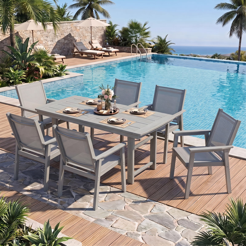 Patio Dining Set with, Gris