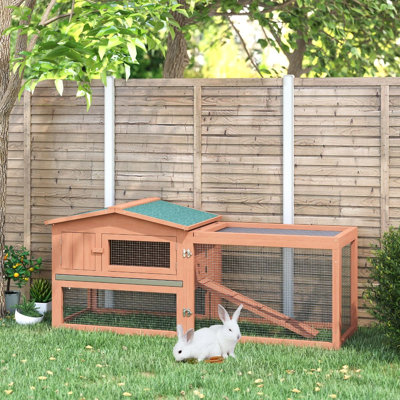 Cage à lapin, bois de sapin / fil métallique, paquet de 1, course, surélevé