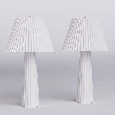 25'' Modern White Ceramic Table Lamp For Living Room/bedroom