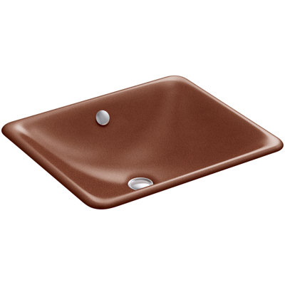 Lavabo de salle de bain rectangulaire encastré en métal avec trop-plein Iron Plains