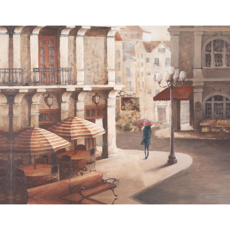 Peinture féminine rouge Streets-impression sur toile, H 20 po x l 30 po