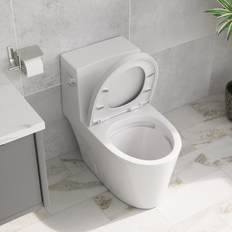 Toilette allongée en céramique blanche avec siège à fermeture douce 1,28 GPF