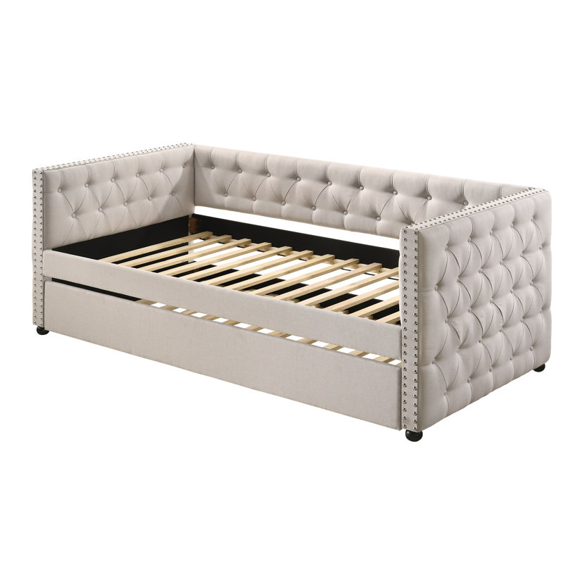 Romona Daybed with Trundle, Beige, Full