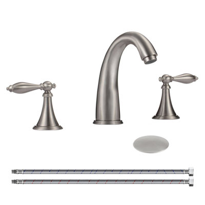 Widespread 2-handle Bathroom Faucet with Drain Assembly