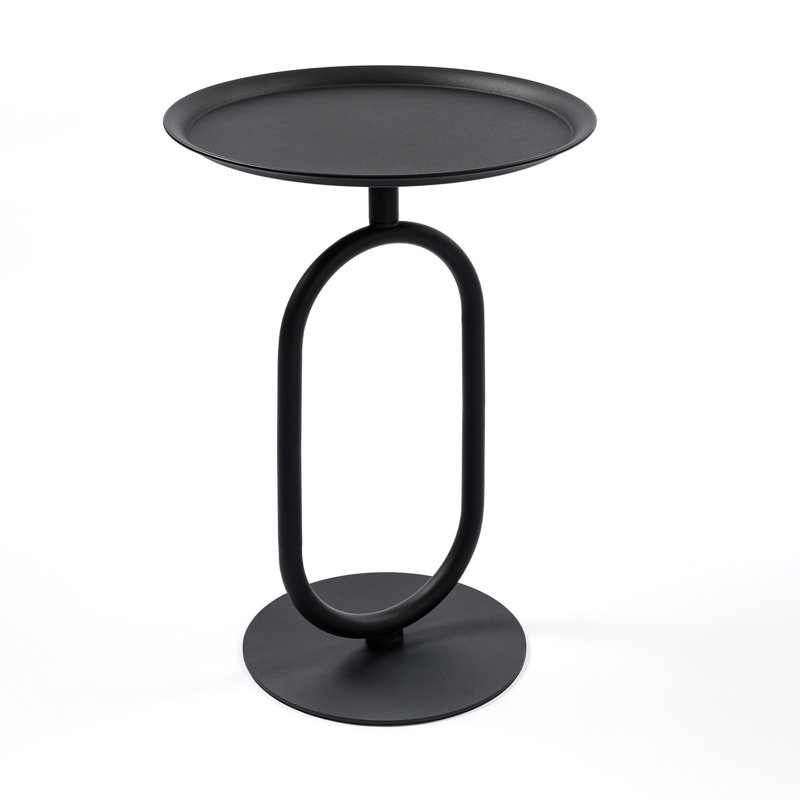 Table basse en métal en forme de lanterne, Noir mat, H 24 po x L 17,7 po x l 17,7 po