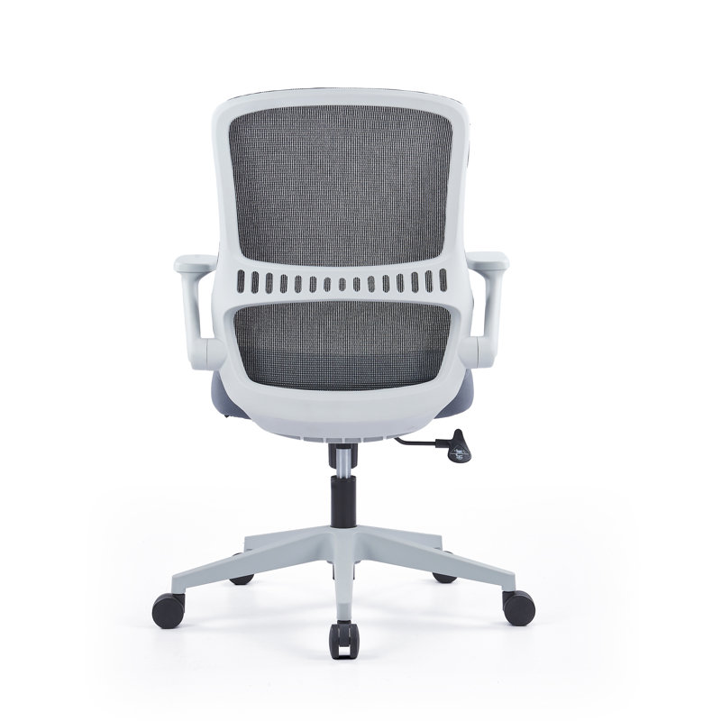 Chaise de bureau en mélange de polyester Kolassiba, Gris, Gris clair