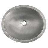 Classic Brushed Nickel Hand Hammered Oval Undermount Bathroom Sink