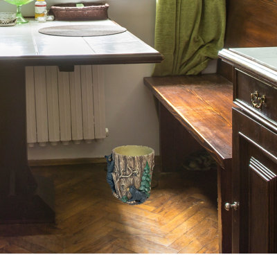 Poubelle décorative en résine rustique