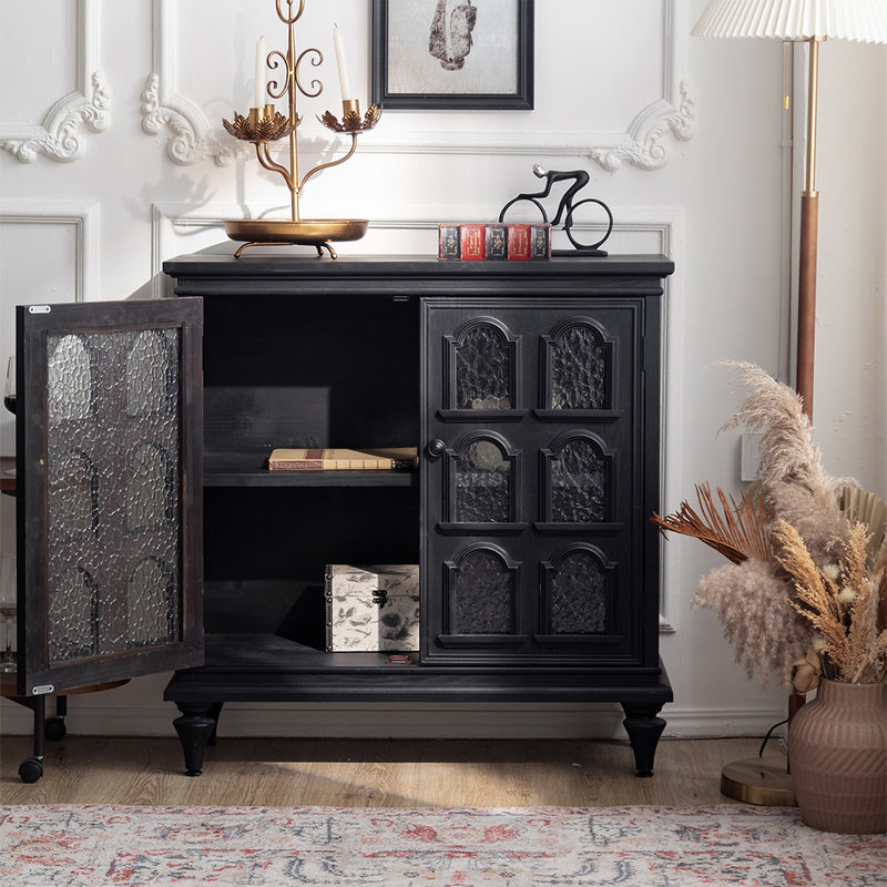 Black Solid Wood Sideboard