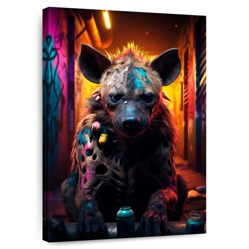 Brampt graffiti Hyena, H 12 po x l 8 po