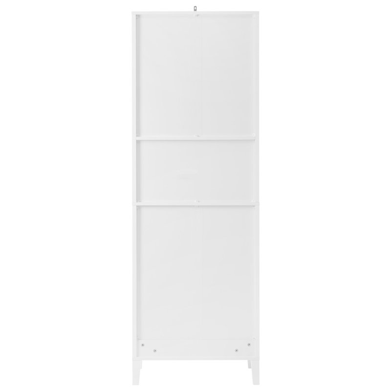 Armoire de salle de bain 70,9 po moderne avec tablette ouverte, unité de rangement en panneau de fibres à densité moyenne avec tablettes réglables et tiroir (blanc)