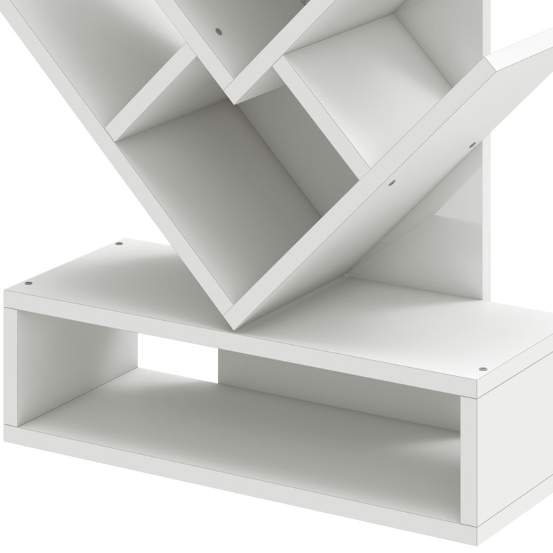 103cm H x 57cm W Geometric Bookcase, White