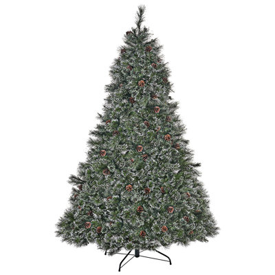 9' Cashmere and Snow Bristle Mixed Tree with 105 Pine Cones and 1200Clear Lights-UL,2317tips