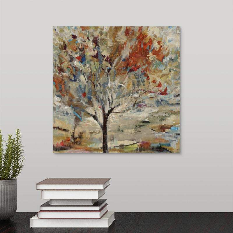 « Red Bird Tree », reproduction d'art Aniha, Tolya, H 12 po x l 12 po x P 1,5 po, Toile