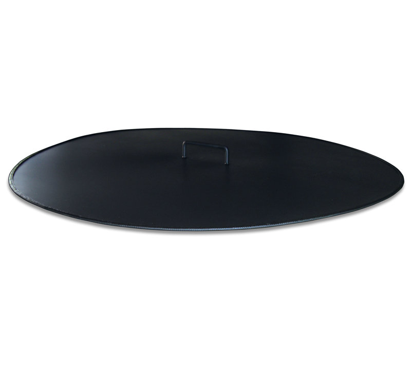 Black Galvanized Steel Round Fire Pit Snuffer Lid, 36" Diameter