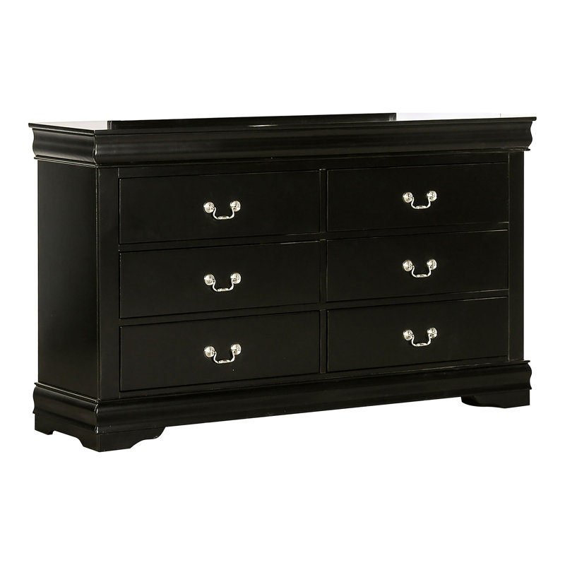 Commode 6 tiroirs Emelinda, Noir