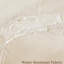 Beige Scalloped Extra Long Boho Linen Look Textured Bathroom Curtains with 12 Plastic Hooks, 184 x 245 cm