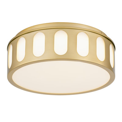 11.25-in Antiuqe Brass LED Flush Mount 
O