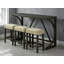 Table de salle à manger brune 4 pièces ensemble de table de salle à manger unique avec 3 tabourets USB capitonnés Beige