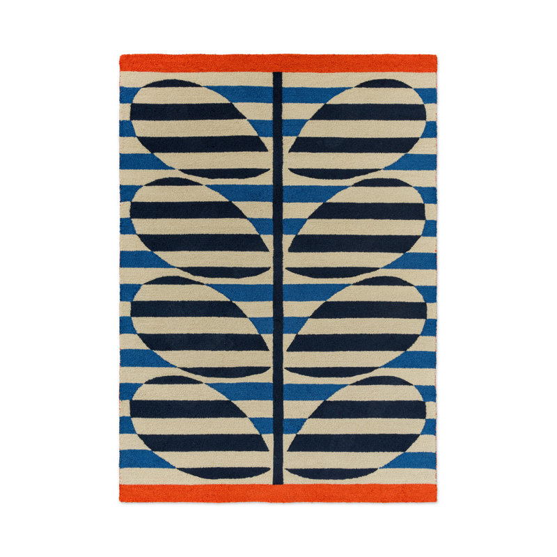 Stripy Stem Hand Tufted Floral Area Rug, Rectangle 8'2" x 11'6"