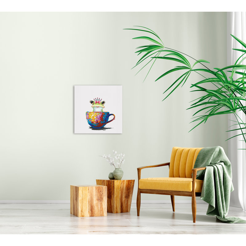 Princess Frog In A Cup - Wrapped Canvas Painting