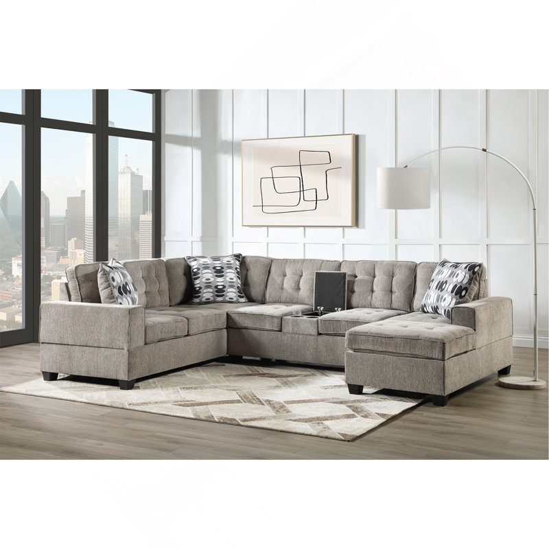 Canapé modulaire réversible confortable avec coussins supplémentaires pour une vie élégante