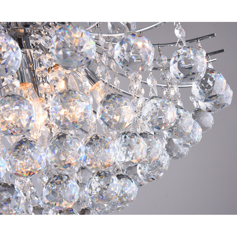 Lustre en cristal 10 lumières Traditional, Chrome