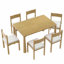 Ensemble de table à manger 7 pièces pour 6 personnes, ensemble de table à manger en bois pour 6 personnes avec chaises rembourrées pour la cuisine et la salle à manger-1893859194-1893859193