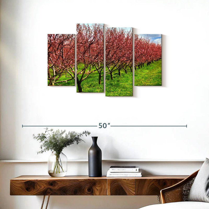 Fleurs de Harnek Peach Orchard, H 22 po x l 36 po