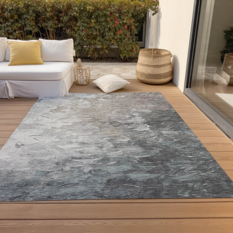 Machine Washable Indoor/Outdoor Cinead ACN1674 Taupe Rug, Rectangle 8' x 10'