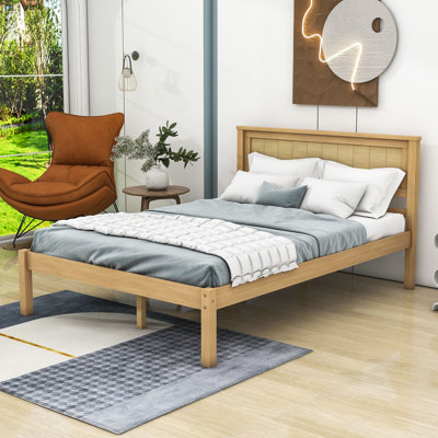 Lengel Wooden Frame Platform Bed with Wood Headboard