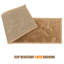 Tapis d'escalier à profil moyen en latex sur mesure à poils doux et à motif beige-49929532
