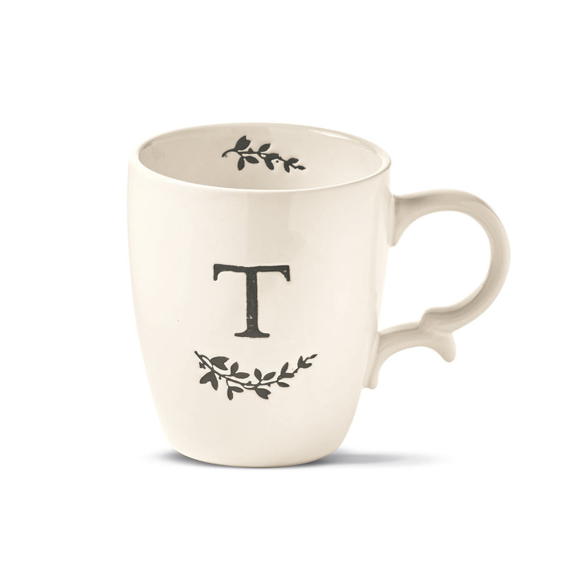 Monogram Mug T White Ceramic Fall Harvest