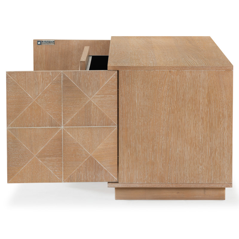 Patty 4 Door Wood Media Stand, Natural