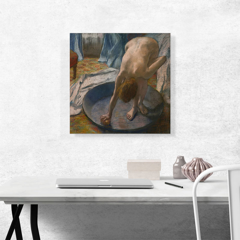 " Woman In The Bath 1886 " by Edgar Degas Painting Print, 18" H x 18" W x 1.5" D