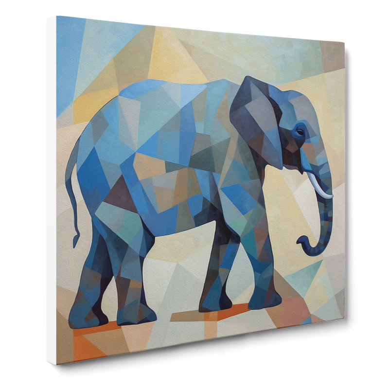 Elephant Cubism No.3 - Wrapped Canvas, 35cm H x 35cm W x 3cm D