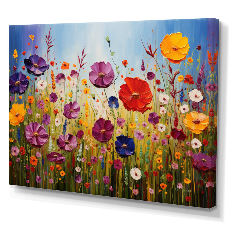 «Abstract Wildflowers», reproduction d'art sur toile, Toile tendue, H 30 po x l 40 po