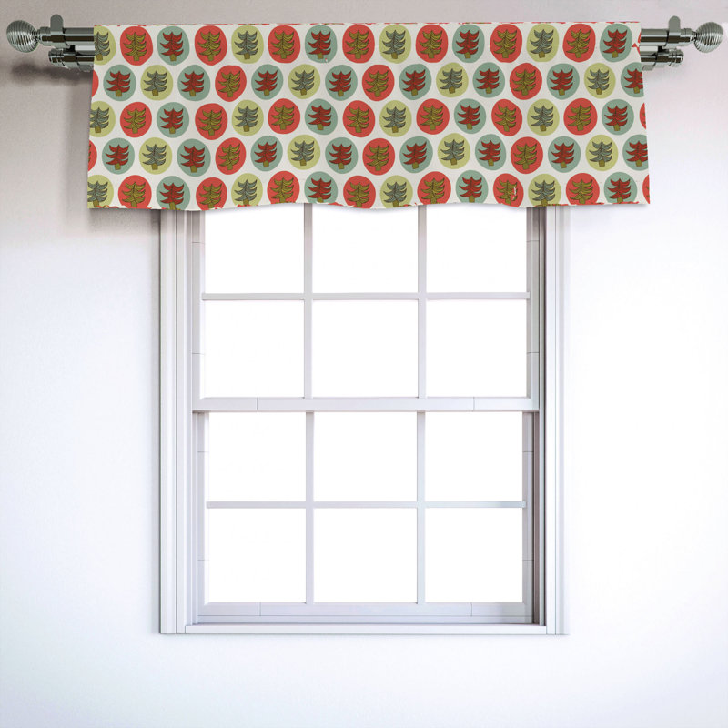 Sateen Floral Ruffled Window Valance