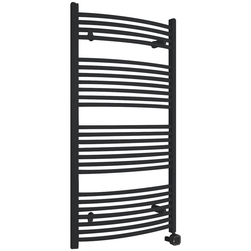 Curved Towel Rail Towel Warmer, Matte Black