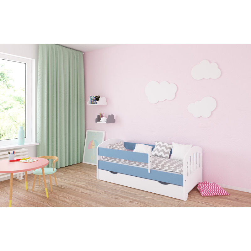 Larkin Cabin Bed with Storage Included, Blue, European Toddler (80 x 160 cm)