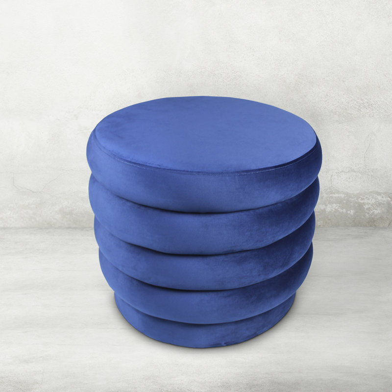 Eversole Upholstered Ottoman, Deep Ocean