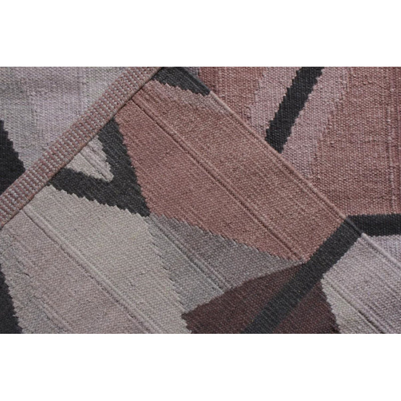 Scandinavian Hand Knotted Wool Geometric Area Rug, Rectangle 10' x 14'