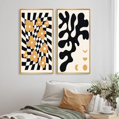 «Minimalistic Retro Color Primitive Shapes II», ensemble de 2 impressions