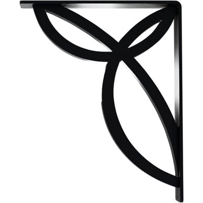 2"W x 10"D x 12"H Versailles Wrought Iron Bracket, (Triple center brace), Powder Coated Black