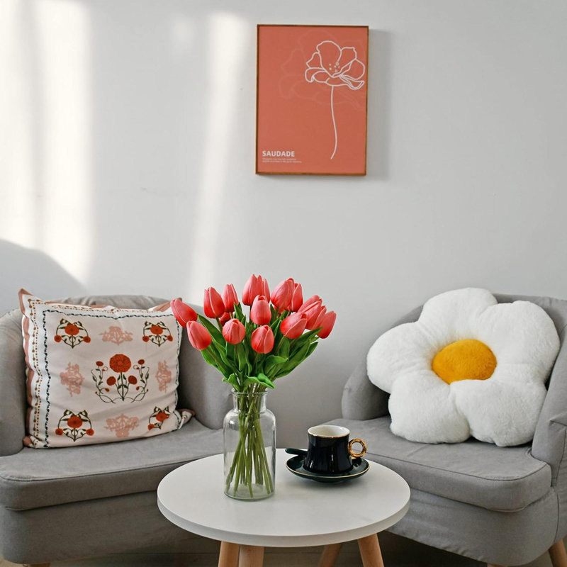 20 pièces de tulipes blanches artificielles 20 pièces de tulipes artificielles corail