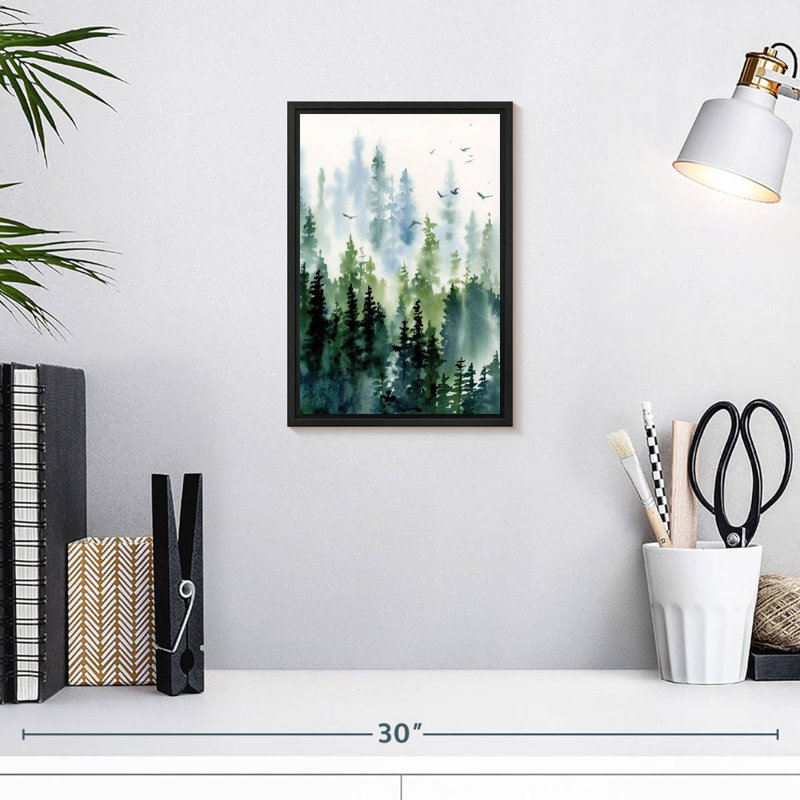 Treeline, 9 po x 13 po, Cadre flottant noir