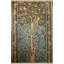 Multicoloured Tree of Life Themed Leaf and Fruit Patterned Fringed Vintage Decorative Carpet-1061862772