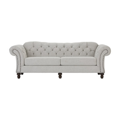 98" Upholstered Tufted Chesterfield Sofa - Indus Khaki