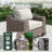 5 Piece Rattan Outdoor Sectional Seating Group with Cushions