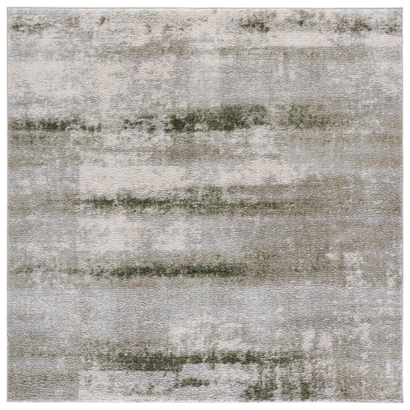 Wave Performance Abstract Indoor Rug, Square 6'7"